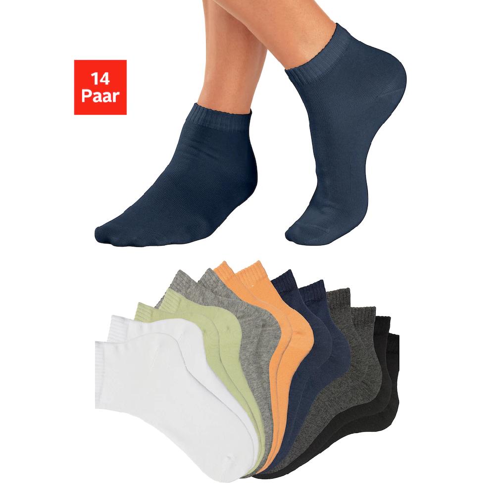 H.I.S Kurzsocken (Packung 14 Paar) mit eingestricktem Markenlogo im Innenbund ▷ für