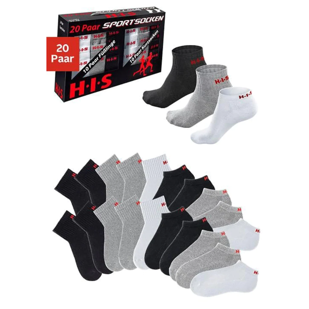 H.I.S Kurzsocken (Set 20 Paar) und Sneakersocken mit Frottee online kaufen