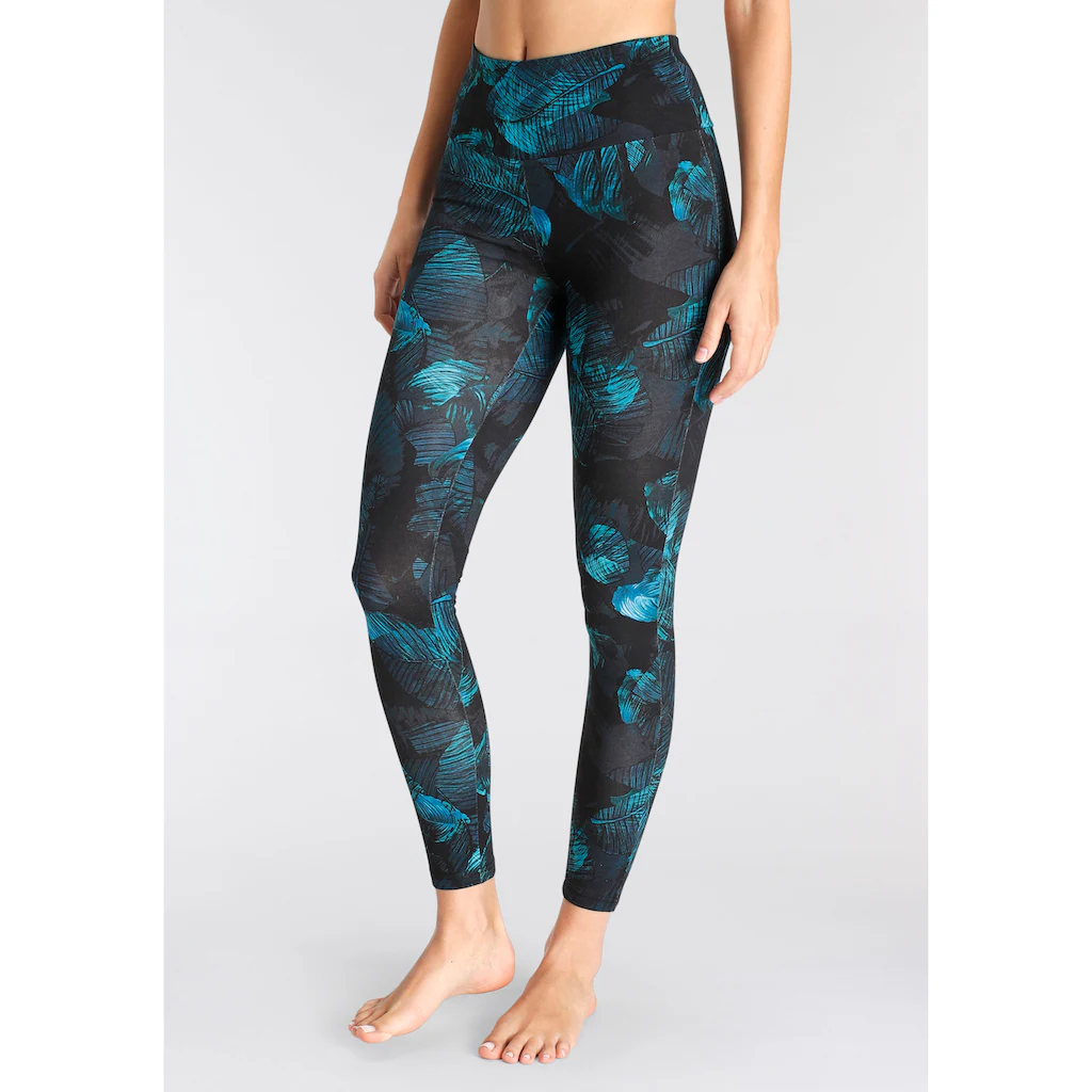 H.I.S Leggings mit tropischem Palmenprint Loungewear