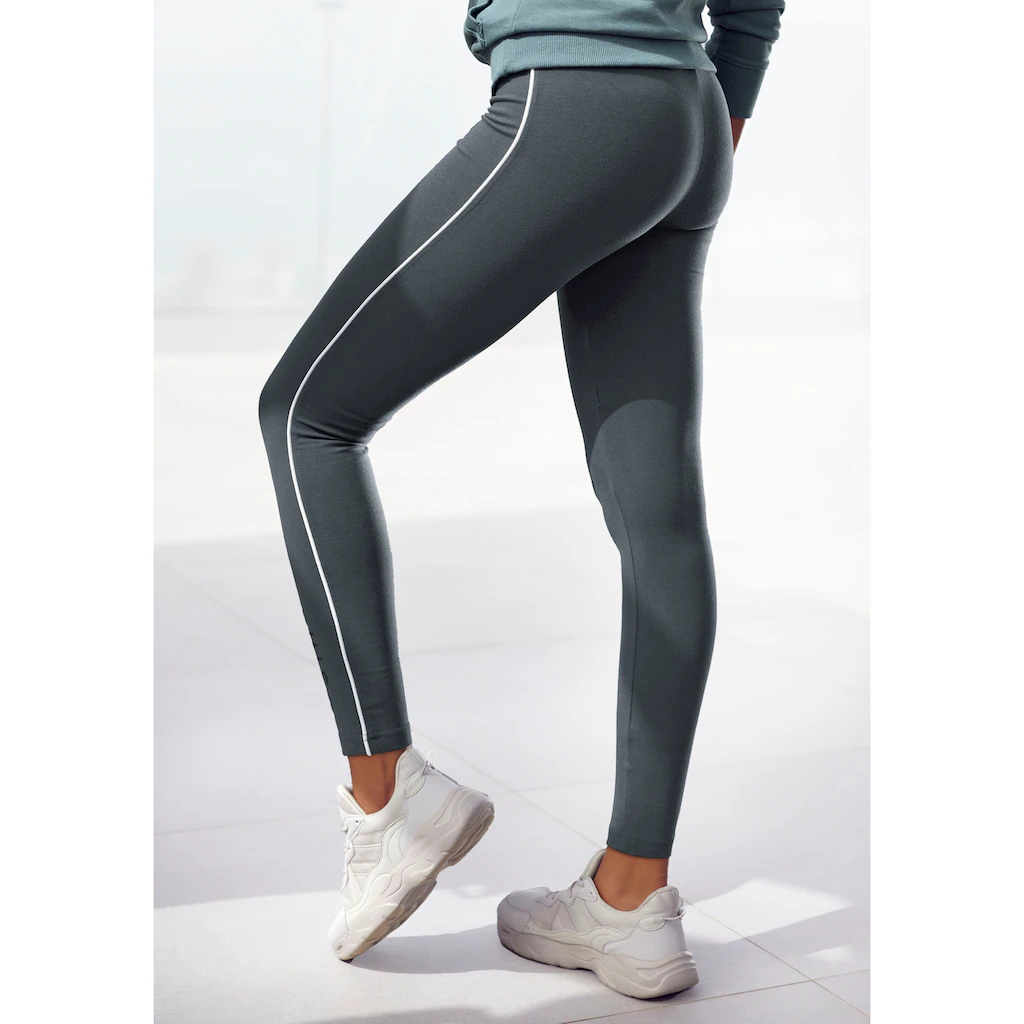 H.I.S Leggings mit weißer Kontrastpaspel