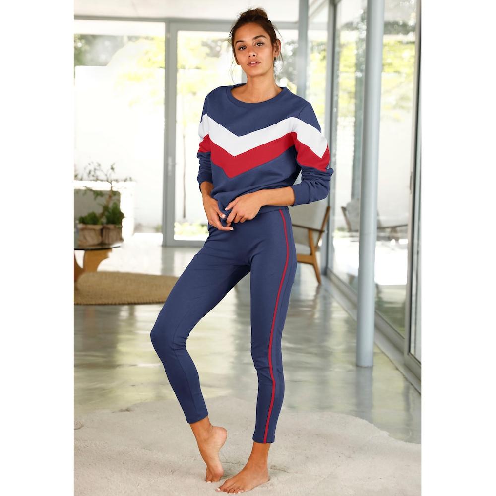 H.I.S Leggings Seitliche Streifeneinsätze In Kontrastfarben