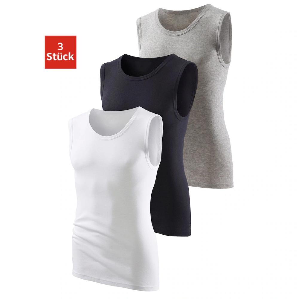 H.I.S Muscleshirt (3 tlg.) ohne Seitennähte optimale Passform