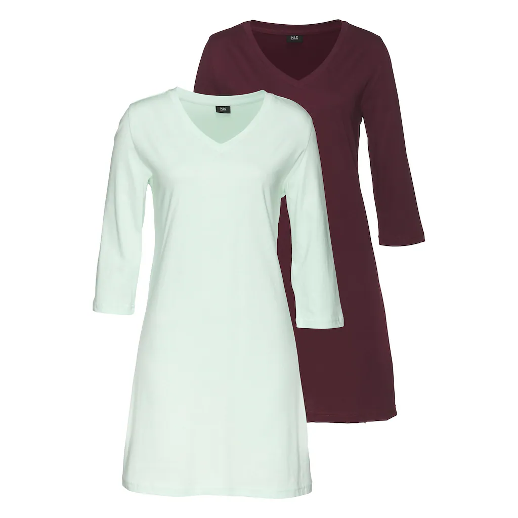 H.I.S Nachthemd (2er-Pack) Mit V-Ausschnitt ▷ Für