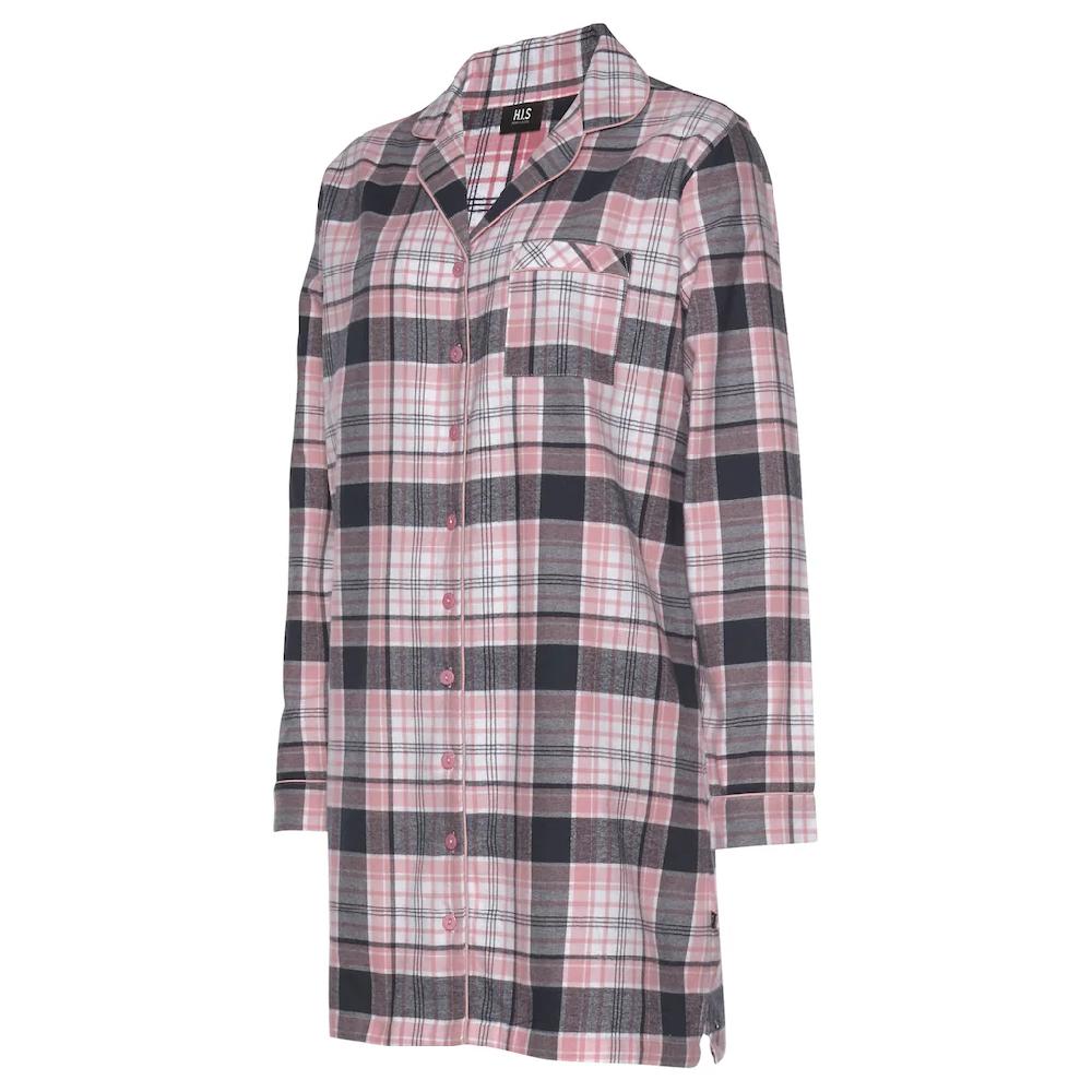 H.I.S Nachthemd Aus Flanell Im Karo-Design ▷ Für