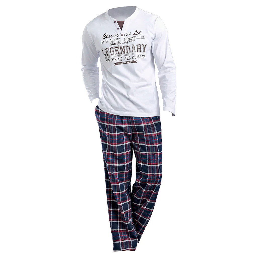 H.I.S Pyjama (2 Tlg. 1 Stück) Mit Flanellhose Online Kaufen