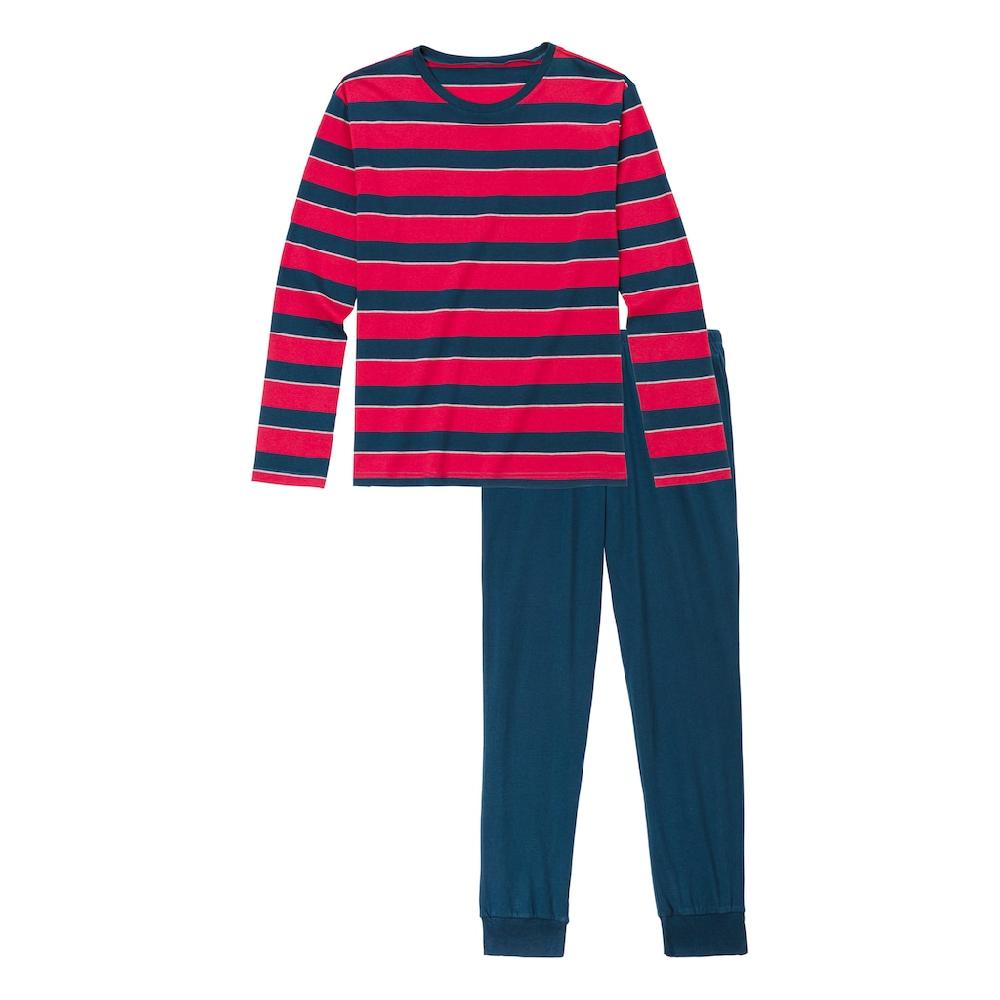 H.I.S Pyjama (2 Tlg. 1 Stück) Schlafanzug Mit Aufwendig Gestreiftem Oberteil