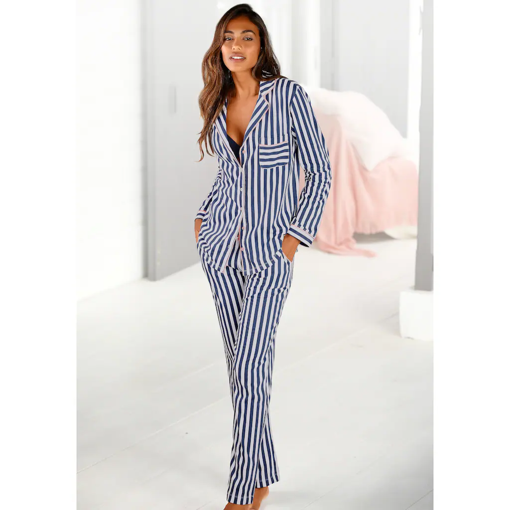 H.I.S Pyjama (2 tlg.) in klassischem Schnitt mit Streifenmuster kaufen
