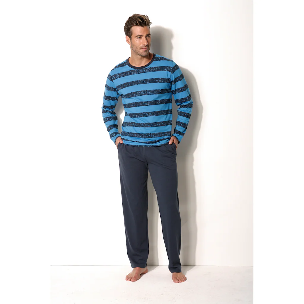 H.I.S Pyjama (Packung 4 Tlg. 2 Stück) Schlafanzug Mit Unterschiedlichem Design