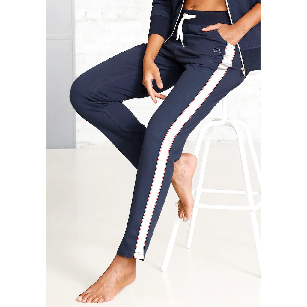 H.I.S Relaxhose mit seitlichen Tapestreifen Loungewear Loungeanzug