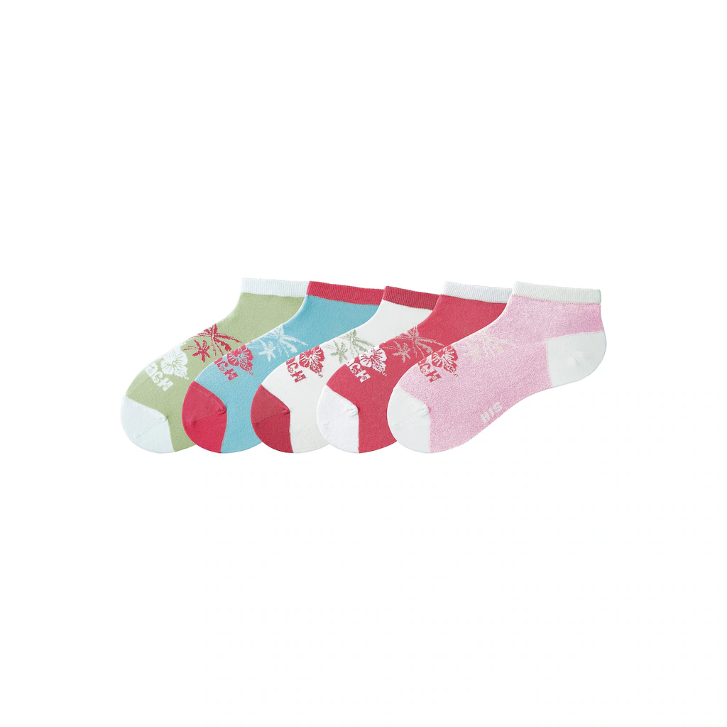 H.I.S Sneakersocken (Packung 5 Paar) Im Farbenfrohen Hawaii Design Kaufen