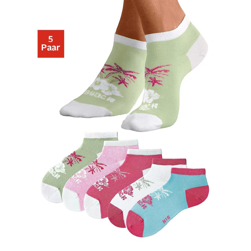 H.I.S Sneakersocken (Packung 5 Paar) im farbenfrohen Hawaii Design kaufen