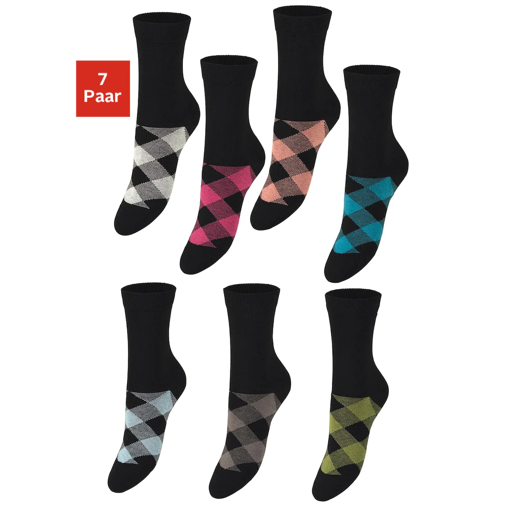 H.I.S Socken (Packung 7 Paar) In Angesagtem Rhombenmuster Bestellen