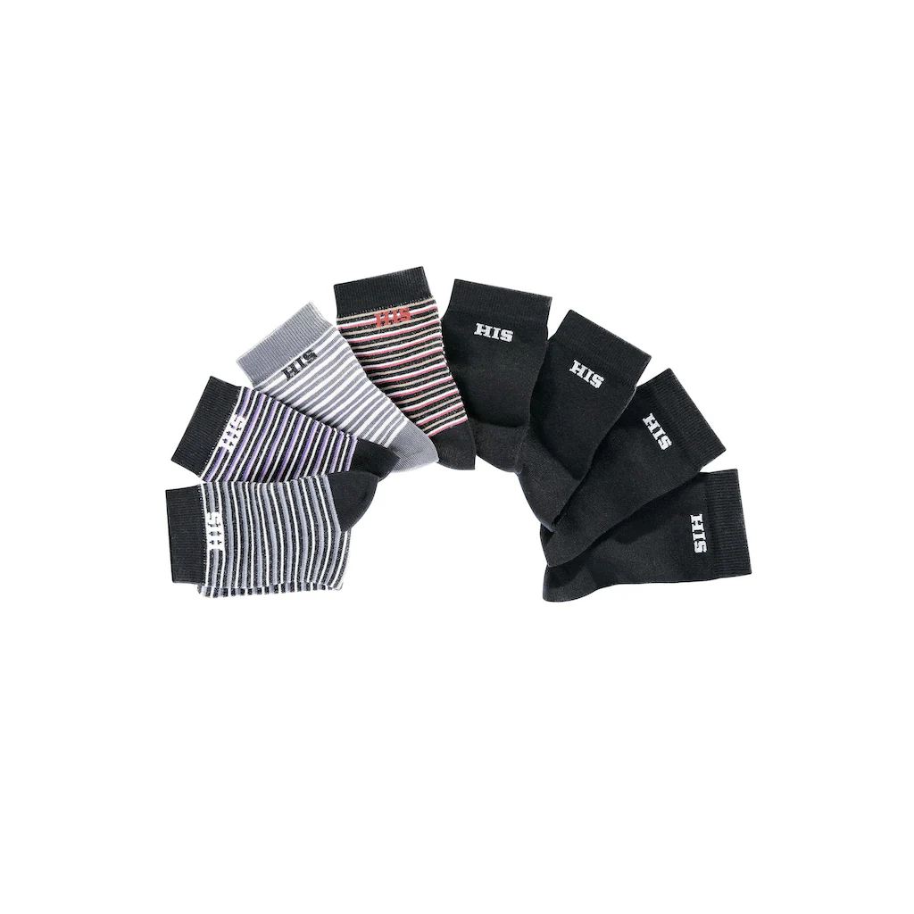 H.I.S Socken (Packung 8 Paar) Geringelt Und Unifarben Online Kaufen