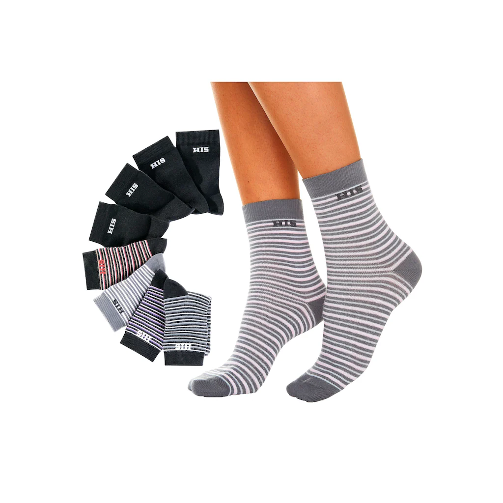 H.I.S Socken (Packung 8 Paar) Geringelt Und Unifarben Online Kaufen