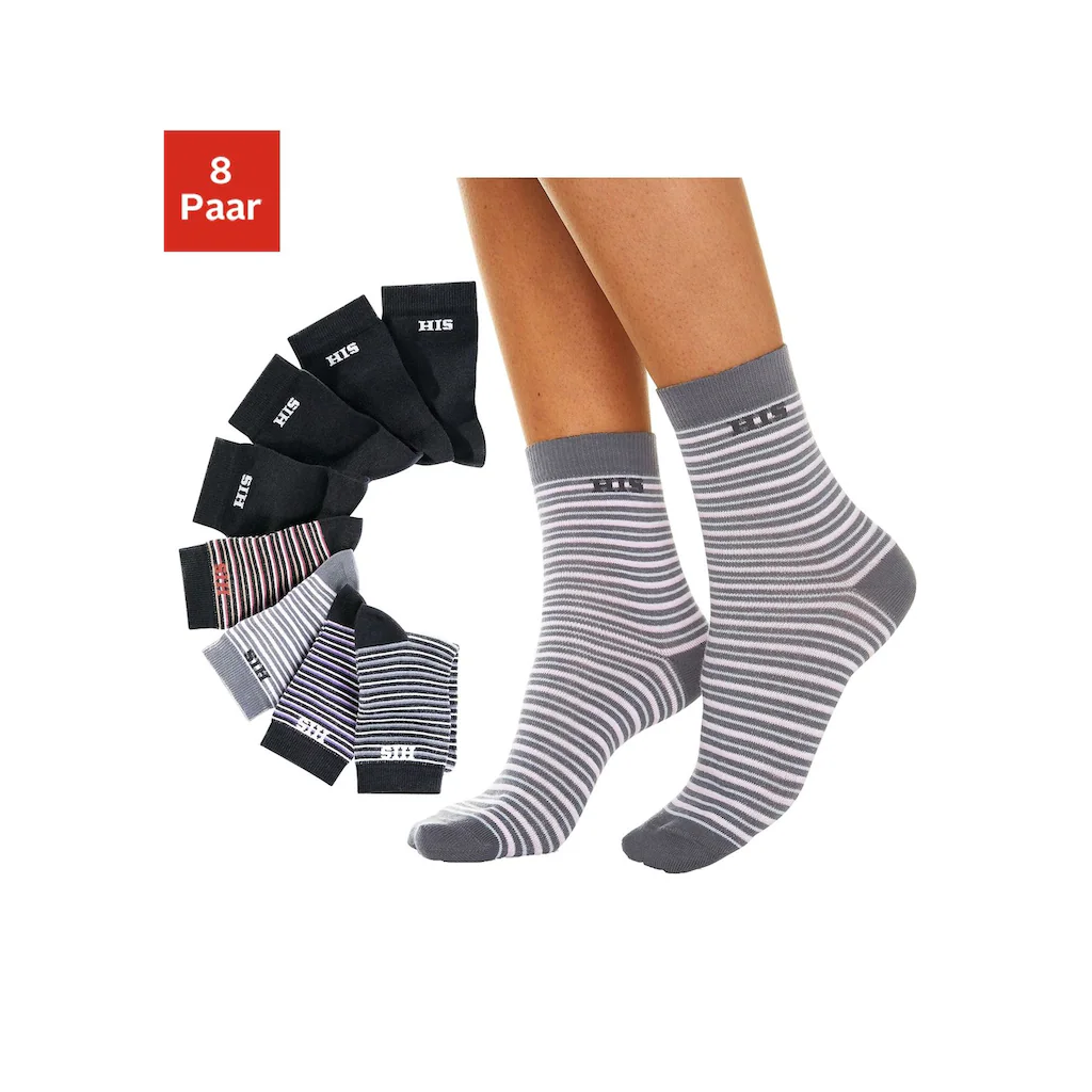 H.I.S Socken (Packung 8 Paar) geringelt und unifarben online kaufen
