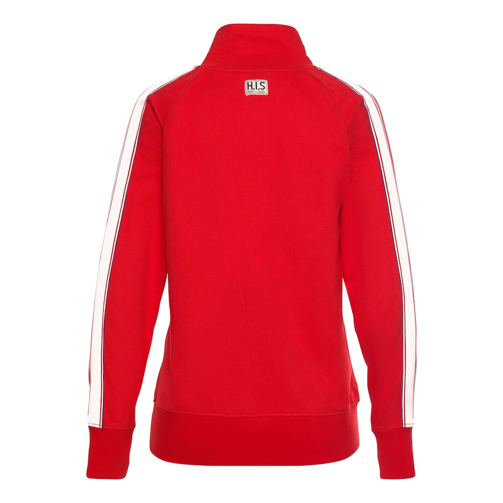 H.I.S Sweatjacke Mit Gestreiftem Tape An Den Ärmeln Loungewear Loungeanzug