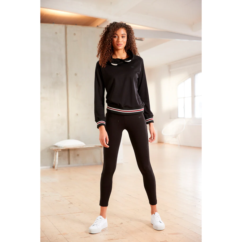 H.I.S Sweatshirt Mit Geringelte Rippbündchen Loungewear Loungeanzug