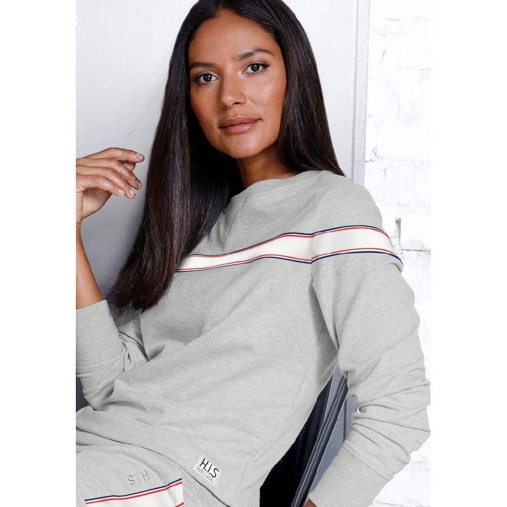 H.I.S Sweatshirt mit gestreiftem Tape Loungewear Loungeanzug