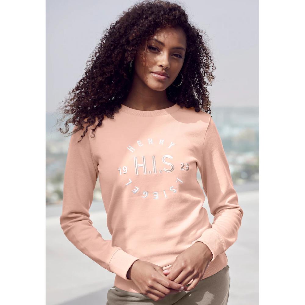H.I.S Sweatshirt mit großer Logo Stickerei Loungeanzug