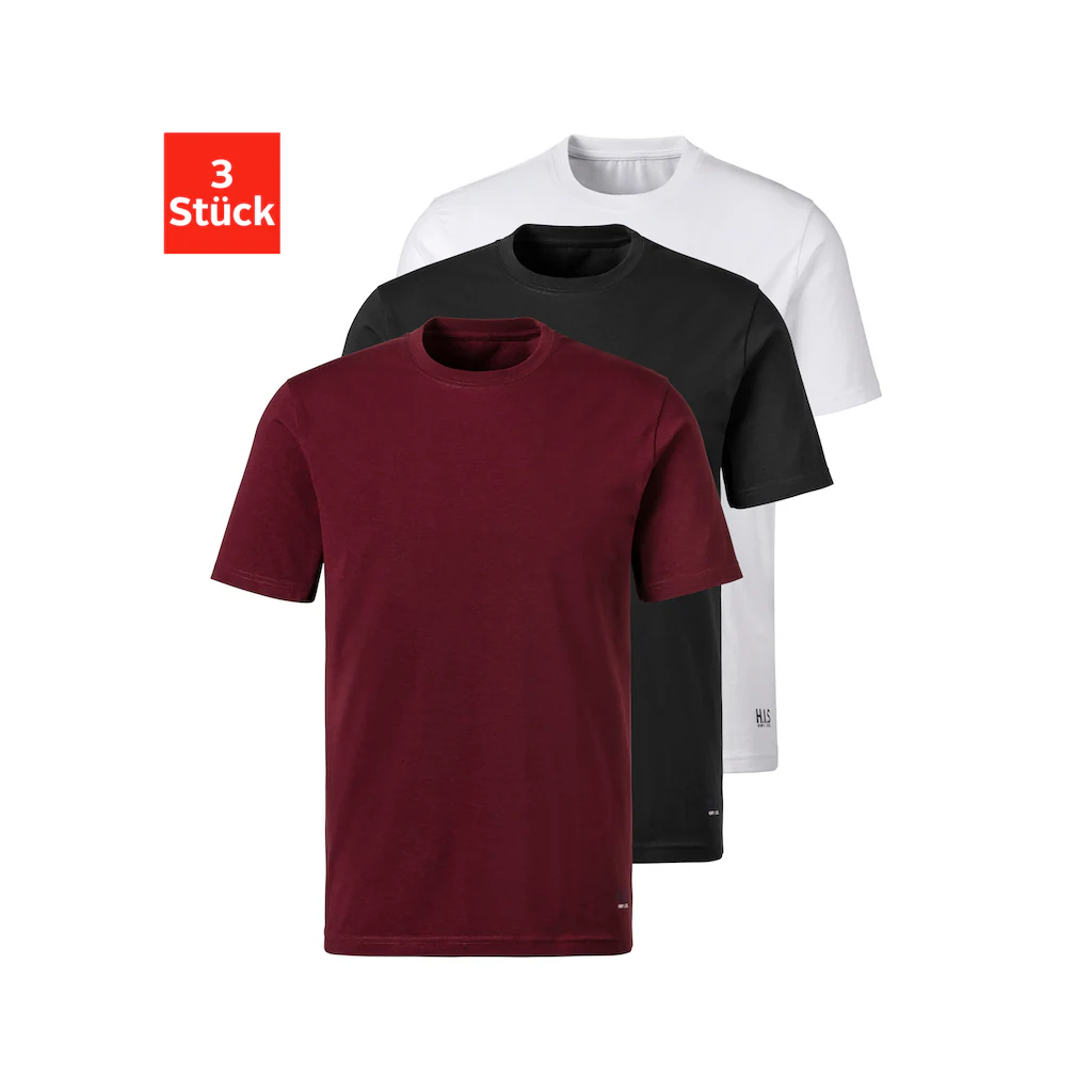 H.I.S T-Shirt »Unterziehshirt mit Rundhals« (3er-Pack) aus Baumwoll-Mix