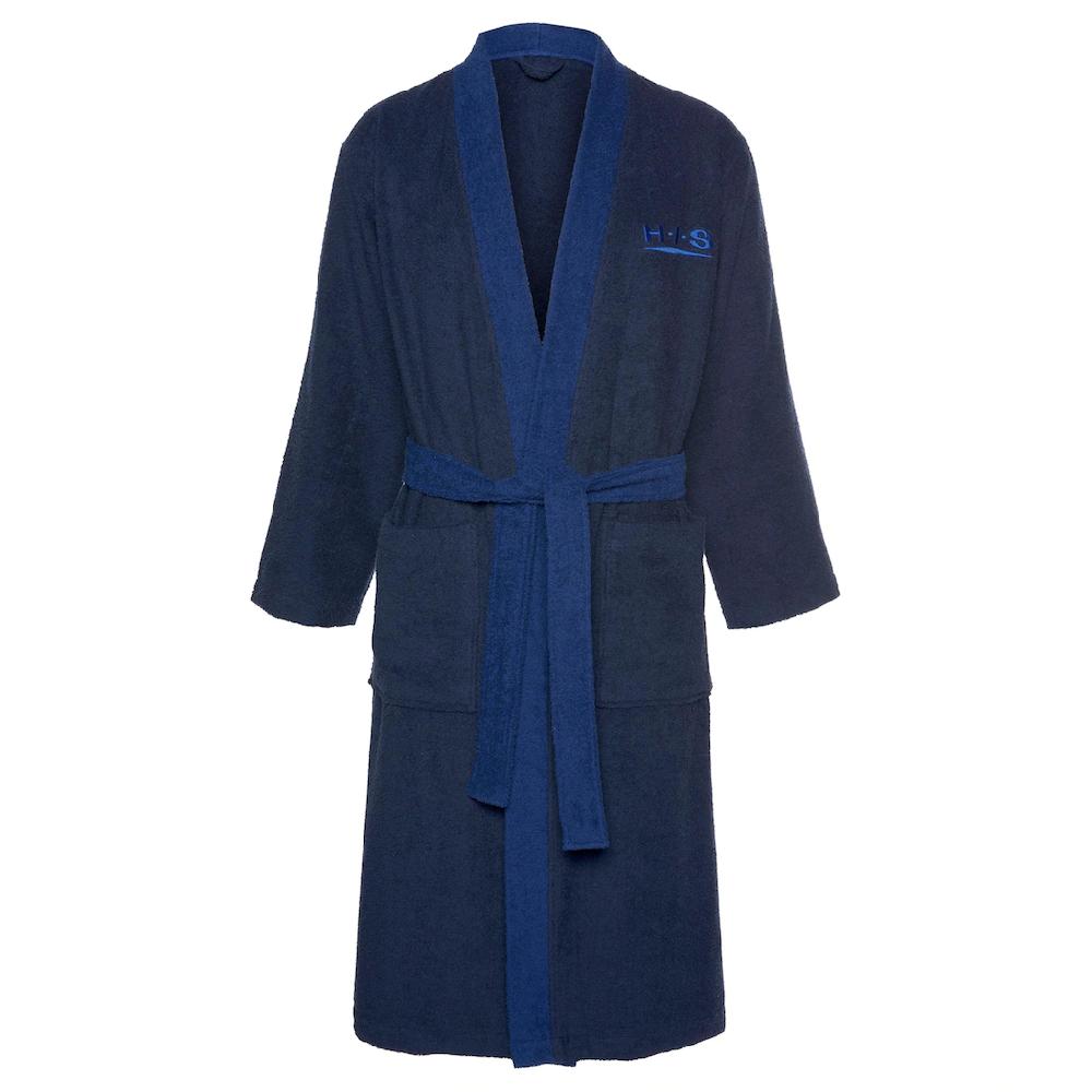 H.I.S Unisex-Bademantel »Hannes Ideal Für Sauna & Spa Hotelbademantel Morgenmantel« (1 St.) Für Damen & Herren Lang Mit Taschen S-3XL
