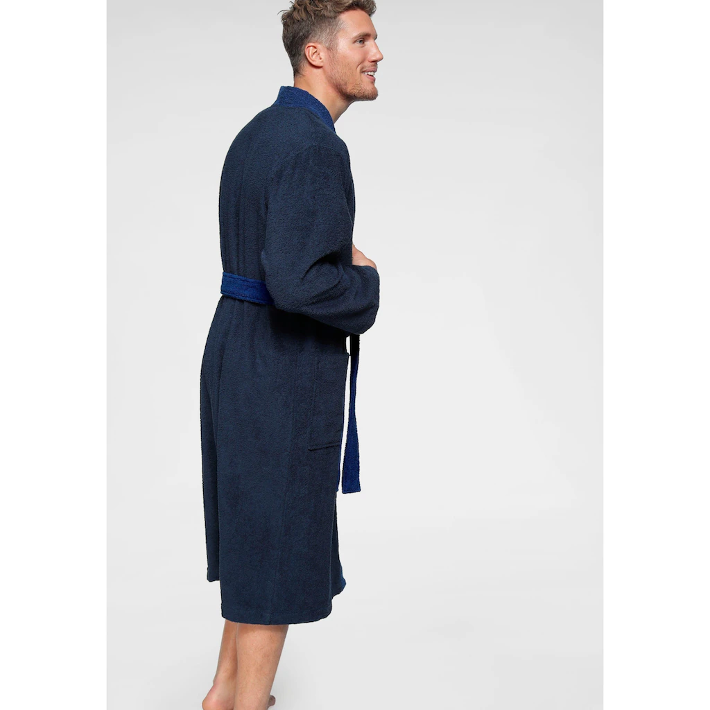 H.I.S Unisex-Bademantel »Hannes Ideal Für Sauna & Spa Hotelbademantel Morgenmantel« (1 St.) Für Damen & Herren Lang Mit Taschen S-3XL