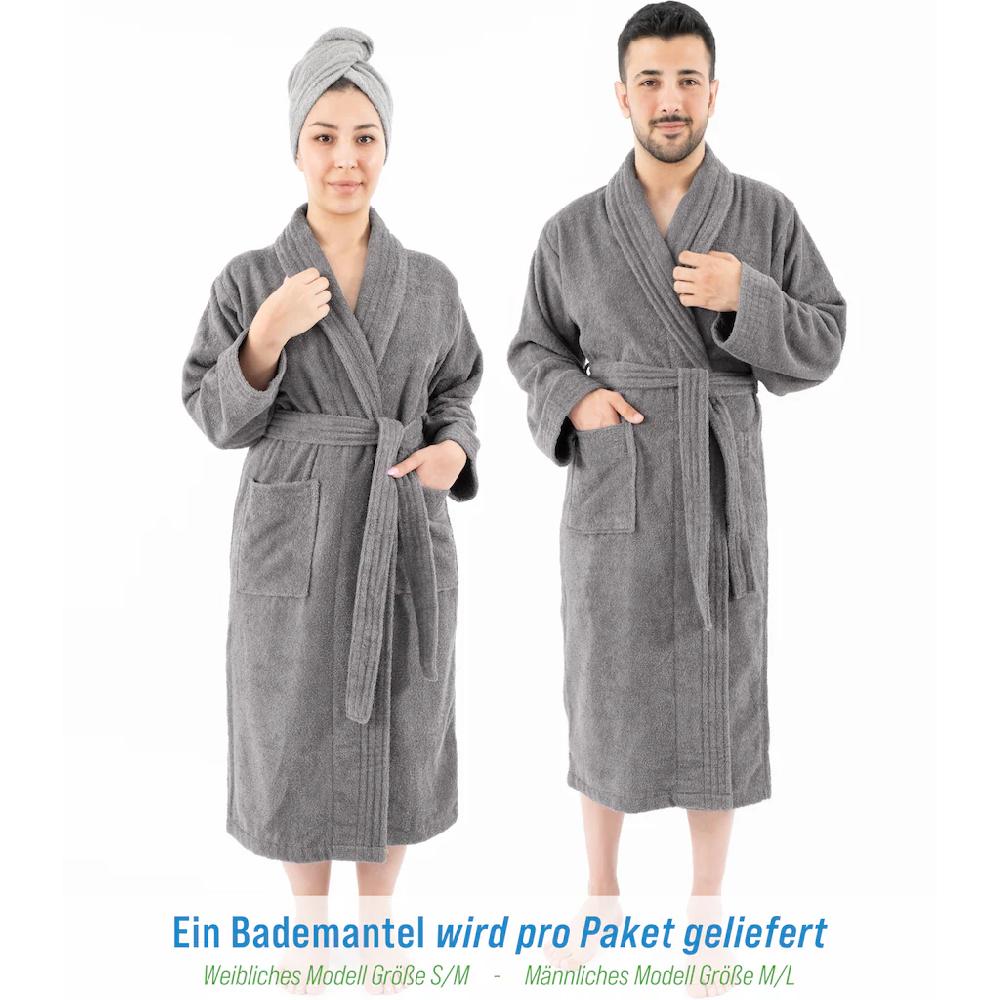 HAMMETEX Bademantel »Bademantel 100% Baumwolle Unisex 400 GSM Weich & Saugfähig« (Packung) Ideal Für Sauna & Spa Hotelbademantel Morgenmantel