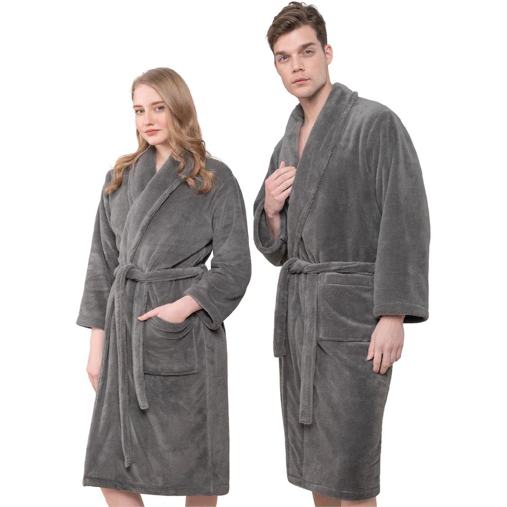 HAMMETEX Bademantel »Bademantel unisex ultraweicher & flauschiger Fleecemantel« (Packung) ideal für Sauna & Spa Hotelbademantel Morgenmantel