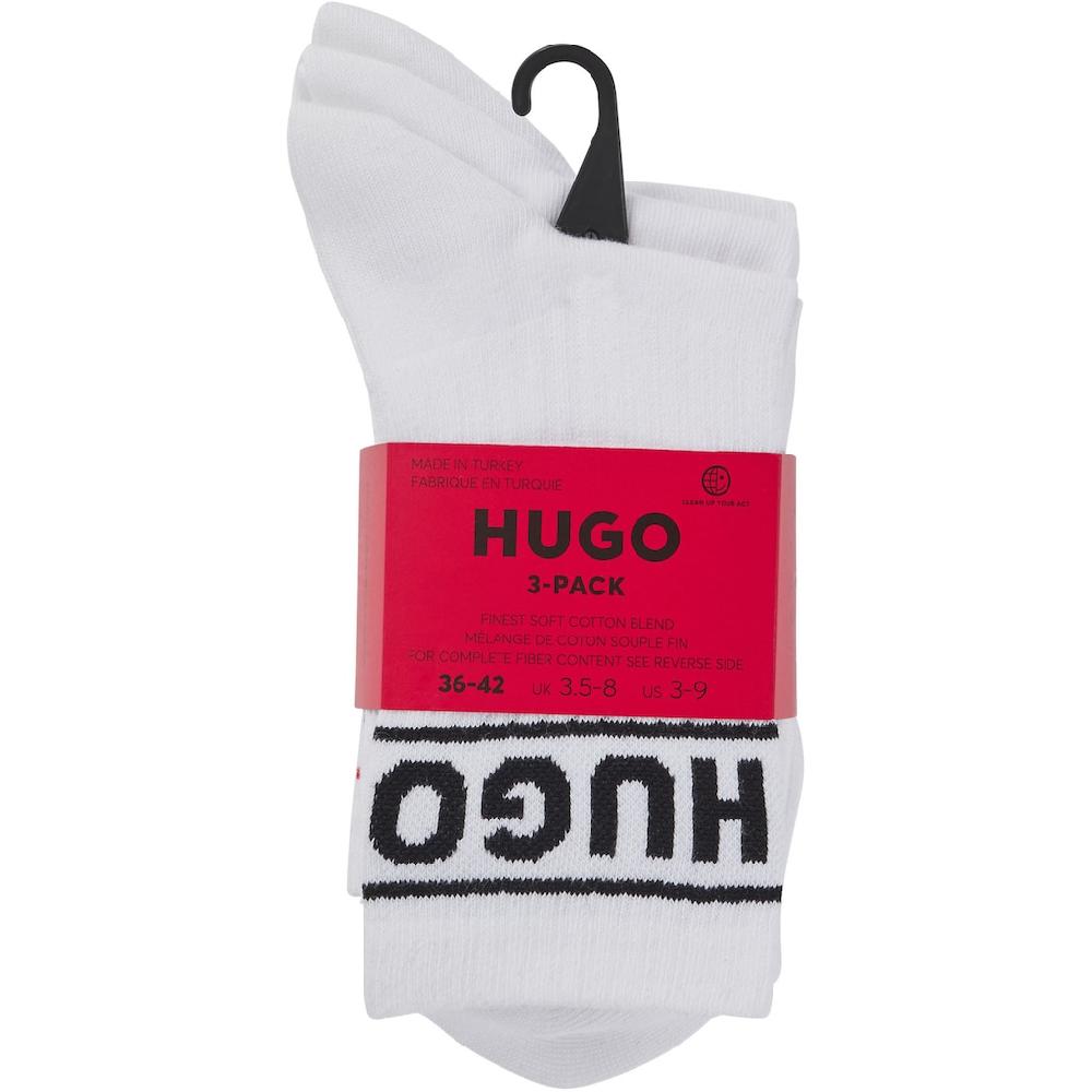 HUGO Underwear Freizeitsocken »3P QSRIB SPORTY CC W« (Packung 3 Paar 3er) Mit Kontrastfarbenem Logodetail