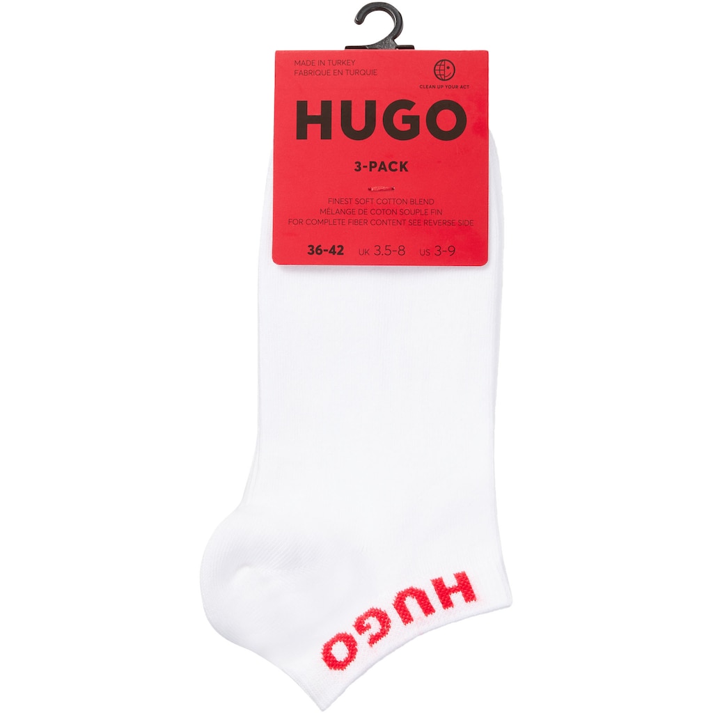 HUGO Underwear Socken »3P AS UNI CC W« (Packung 3 Paar 3er) Mit Kontrastfarbenen Logoschriftzug