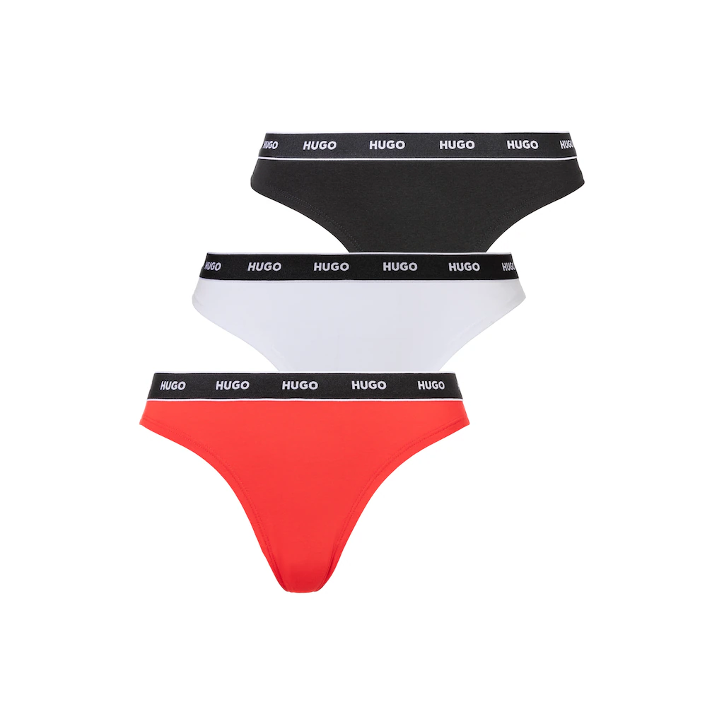 HUGO Underwear T-String »TRIPLET THONG STRIPE« (Packung 3 St. 3) mit Logoschriftzug auf dem Bund online bestellen