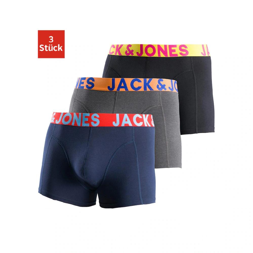 Jack & Jones Boxer »JACCRAZY SOLID« (Packung 3 St.) mit modisch buntem Webbund bestellen