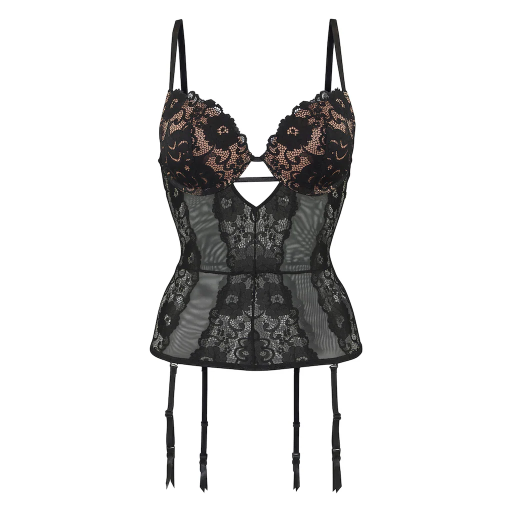 JETTE Corsage Mit Push-up-Kissen Und Abnehmbare Strapse Sexy Dessous Reizwäsche Online Bestellen
