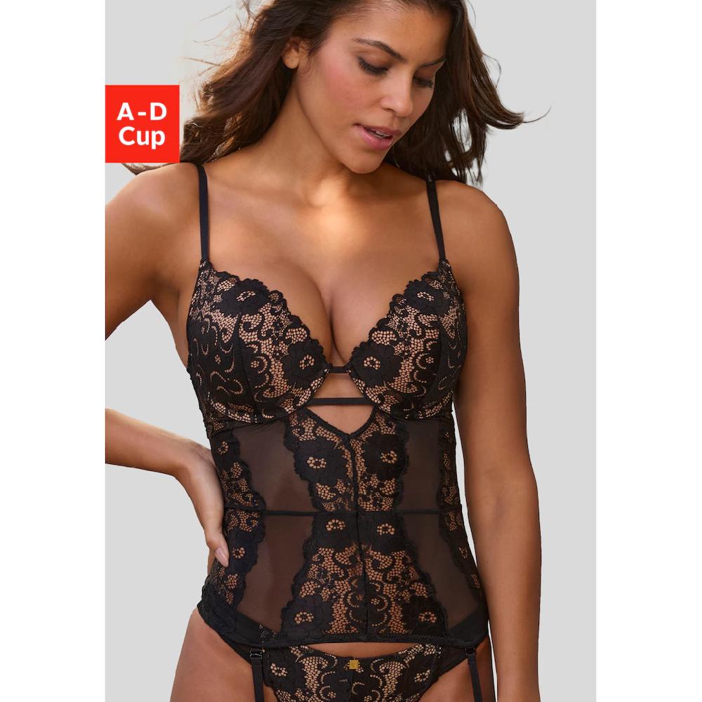 JETTE Corsage mit Push-up-Kissen und abnehmbare Strapse sexy Dessous Reizwäsche online bestellen