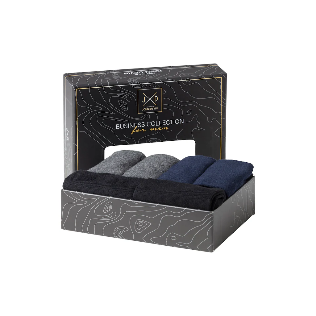 John Devin Businesssocken (Packung 6 Paar) Lange Form Wertig In Box Verpackt Bestellen
