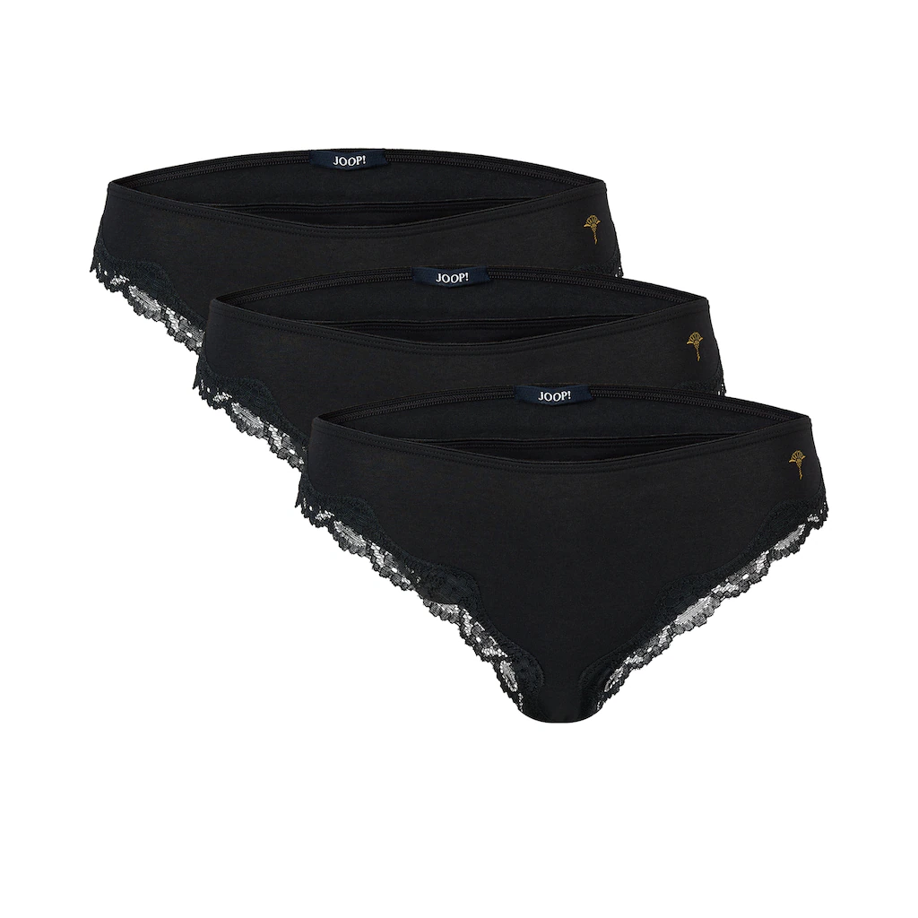 JOOP Slip »Multipack« (3er Pack) mit elegantem Spitzenabschluss