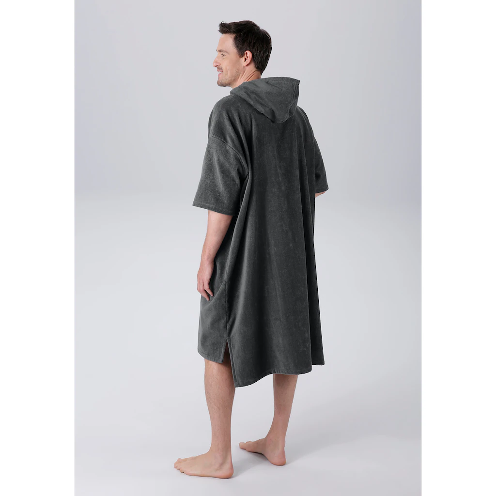 KangaROOS Badeponcho »Summer Ideal Für Sauna Spa & Im Urlaub Damen & Herren« (1 St.) Surfponcho Mit Bauchtasche 100% Baumwolle Frottee