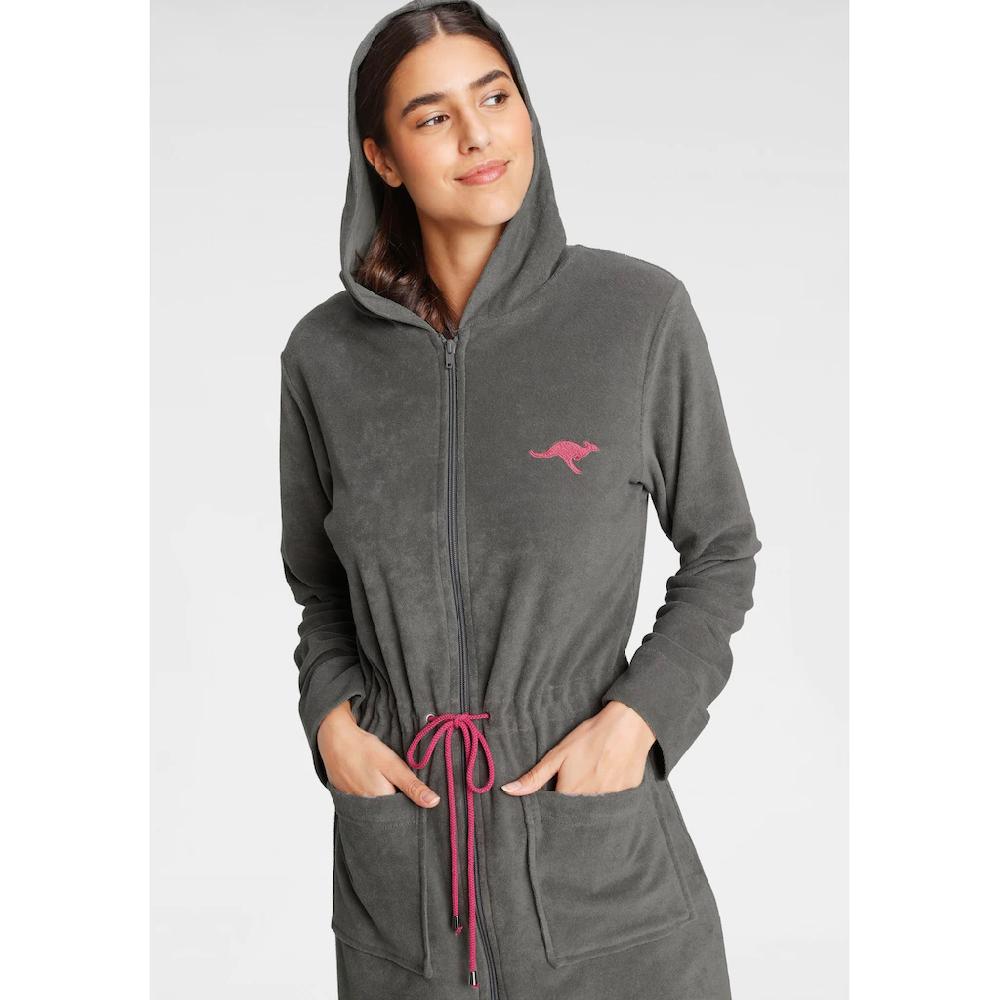 KangaROOS Damenbademantel »Kira Ideal Für Sauna & Spa Hotelbademantel Morgenmantel« (1 St.) Mit Bindekordel Kurz Bademäntel Für Damen XS-3XL