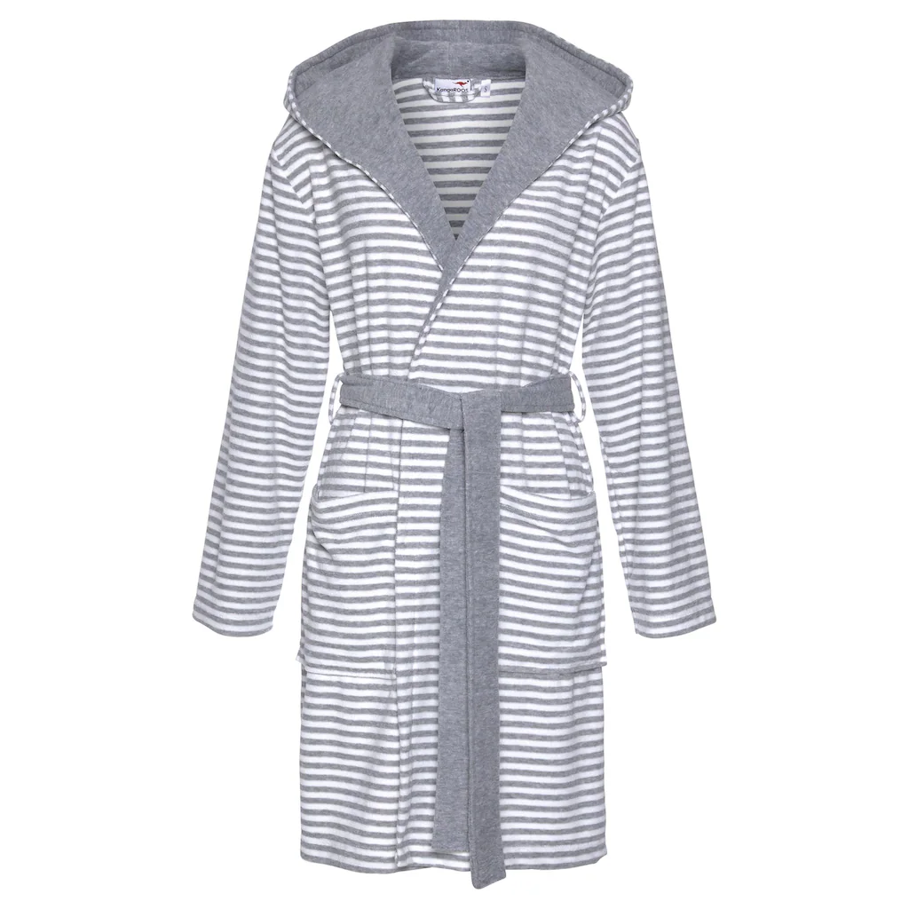 KangaROOS Damenbademantel »Luana Ideal Für Sauna & Spa Hotelbademantel Morgenmantel« (1 St.) Streifen - Bademantel Für Damen Gestreift XS-2XL