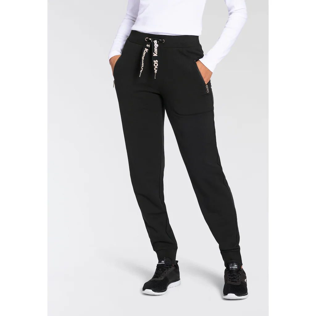 KangaROOS Jogginghose mit Zippertaschen und Logo Band