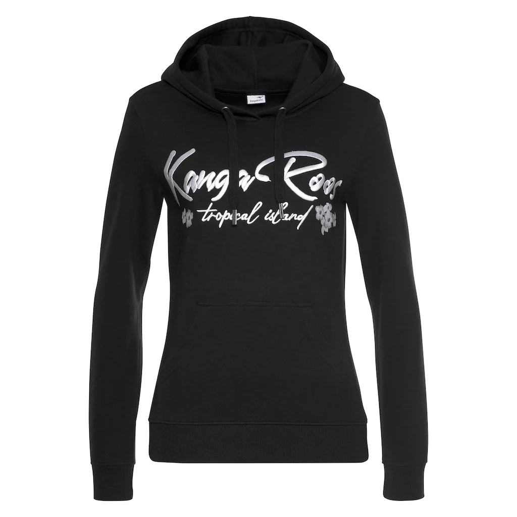 KangaROOS Kapuzensweatshirt Mit Stickerei Und Blumendruck Loungeanzug Hoodie