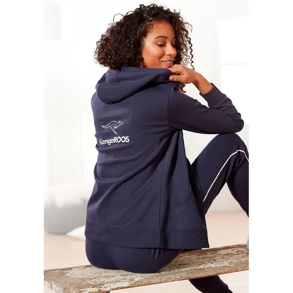KangaROOS Sweatjacke mit großem Logodruck auf dem Rücken Loungeanzug