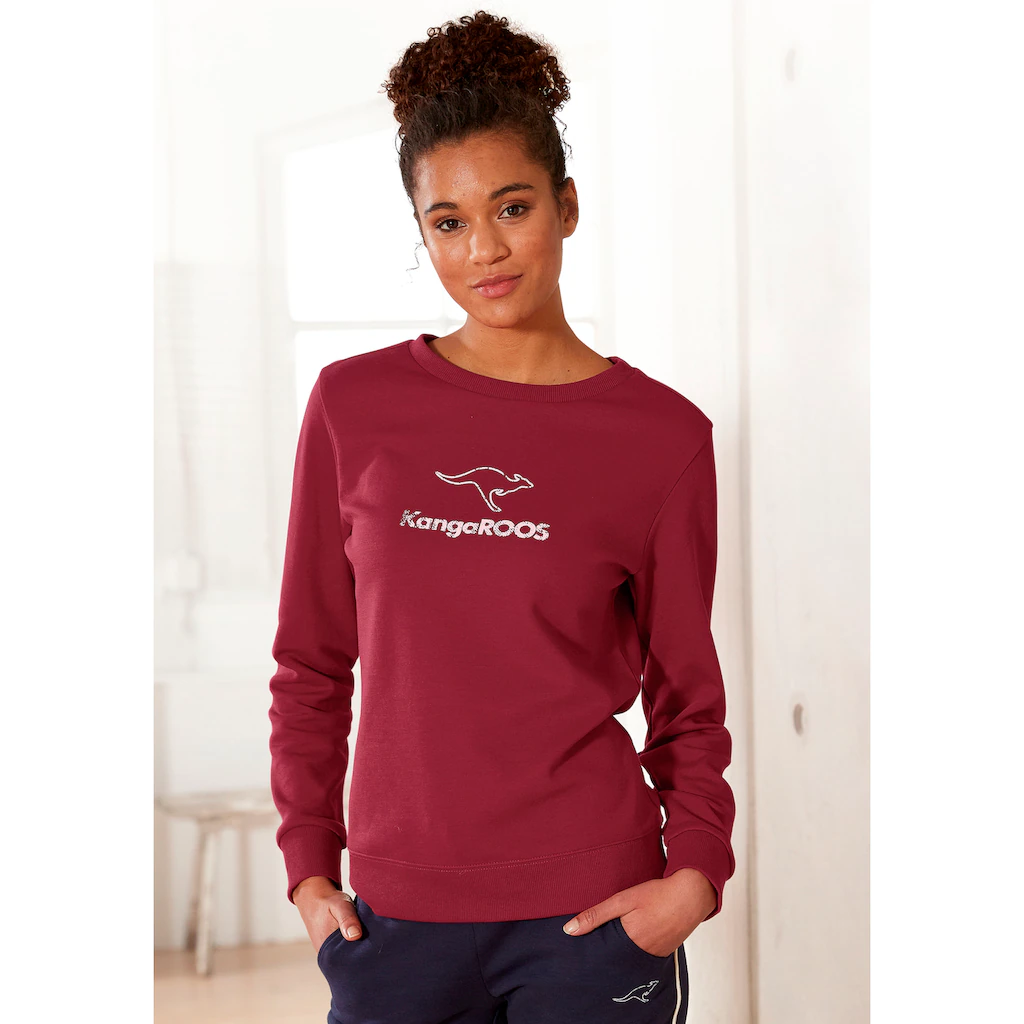 KangaROOS Sweatshirt mit Kontrastfarbenem Logodruck Loungeanzug