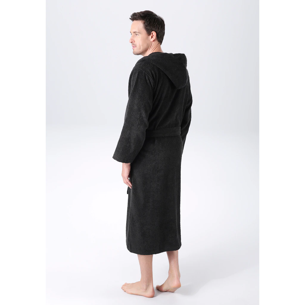 KangaROOS Unisex-Bademantel »Cassidy für Damen & Herren Standardlänge & Überlänge« (1 St.) mit Taschen Männer und Frauen Baumwolle Reise Hotel Sauna S-3XL