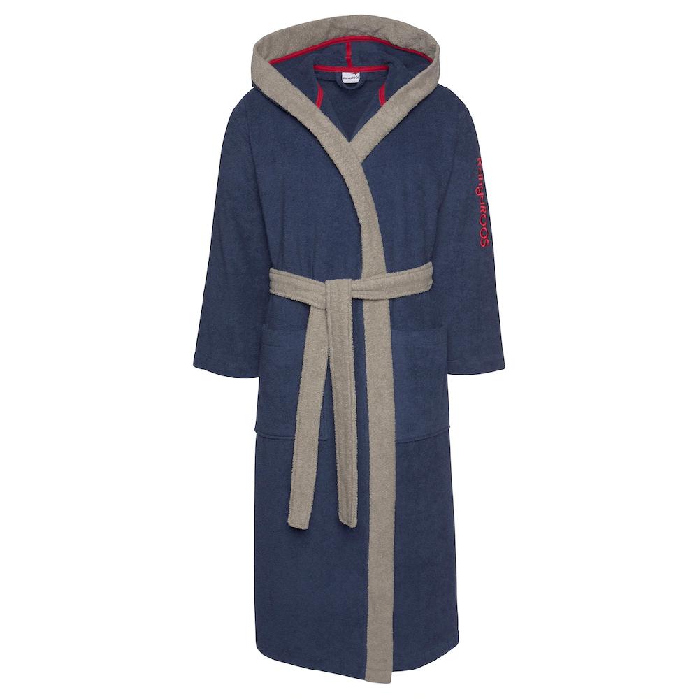 KangaROOS Unisex-Bademantel »Henry Ideal Für Sauna & Spa Hotelbademantel Morgenmantel« (1 St.) Bademäntel Für Damen & Herren Logostickerei S-3XL