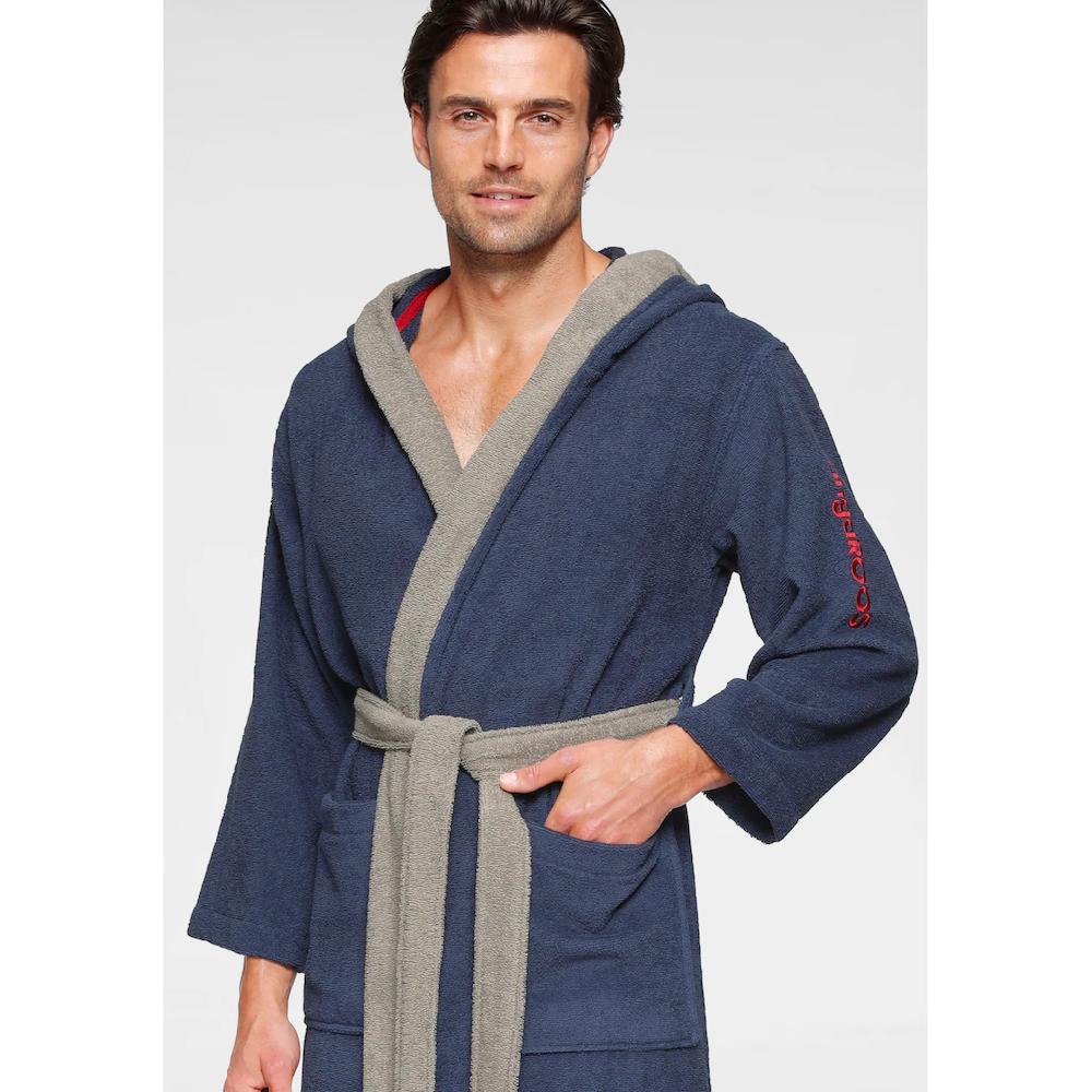 KangaROOS Unisex-Bademantel »Henry Ideal Für Sauna & Spa Hotelbademantel Morgenmantel« (1 St.) Bademäntel Für Damen & Herren Logostickerei S-3XL