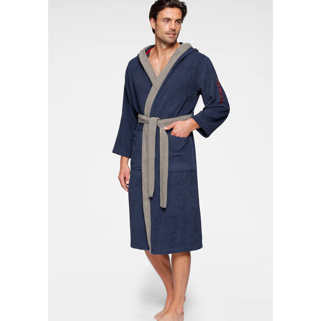 KangaROOS Unisex-Bademantel »Henry ideal für Sauna & Spa Hotelbademantel Morgenmantel« (1 St.) Bademäntel für Damen & Herren Logostickerei S-3XL