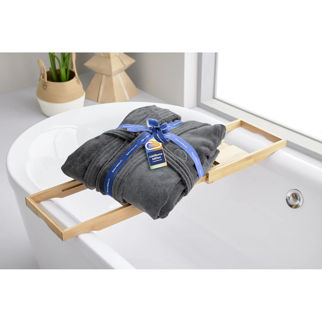 Kleine Wolke Unisex-Bademantel »Chill Ideal Für Sauna & Spa Hotelbademantel Morgenmantel« (1 St.) Für Damen & Herren Uni Farben Zwei Taschen S/M L/XL