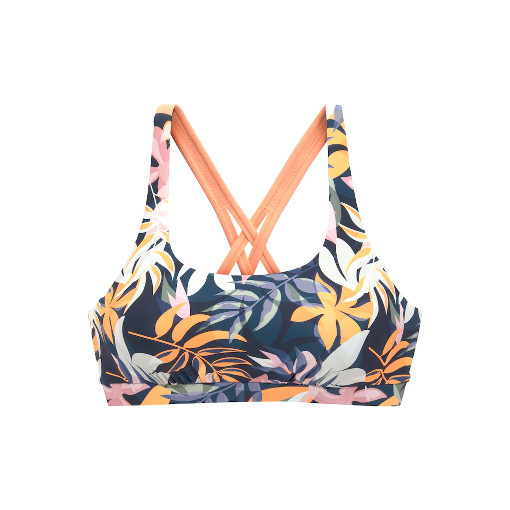 LASCANA ACTIVE Bustier-Bikini-Top »Wave« Mit Bunten Blättern Bedruckt