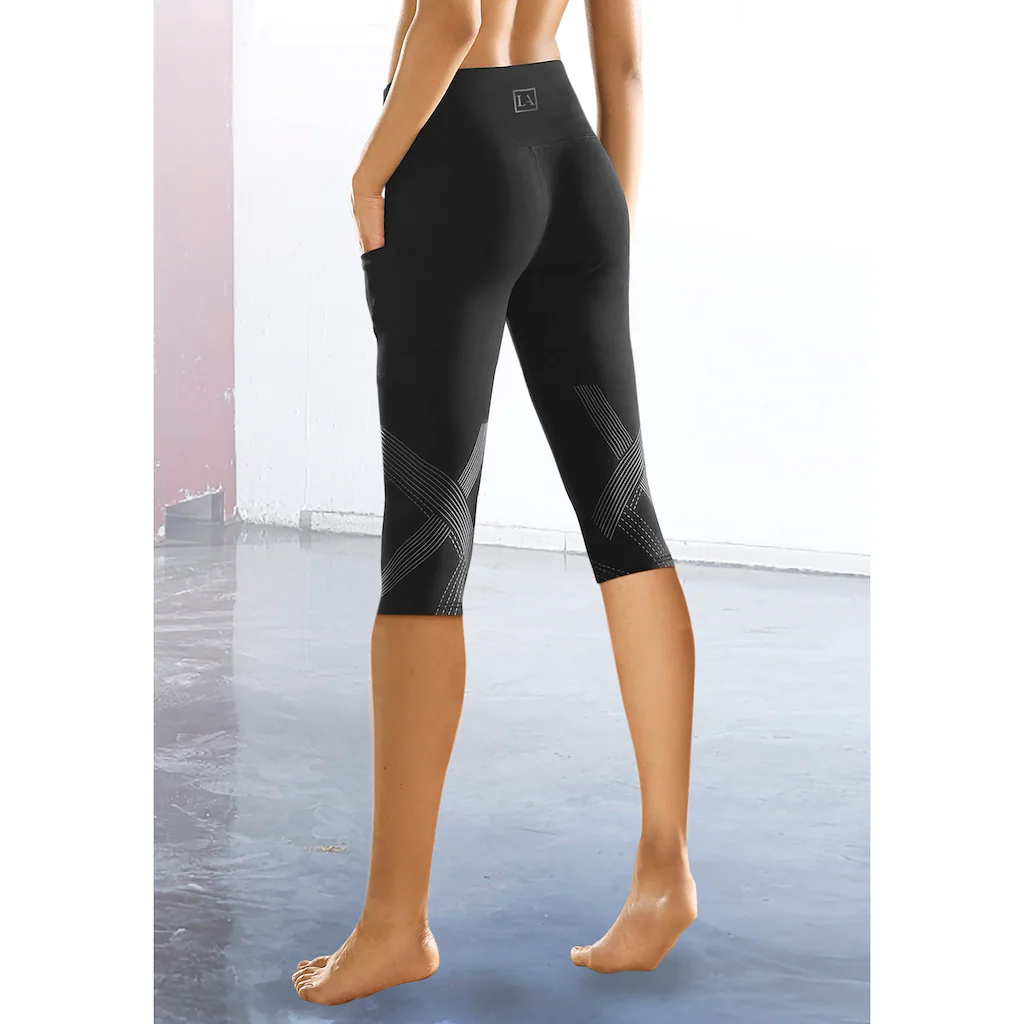 LASCANA ACTIVE Caprileggings mit optischen Reflektortprint und Handytasche